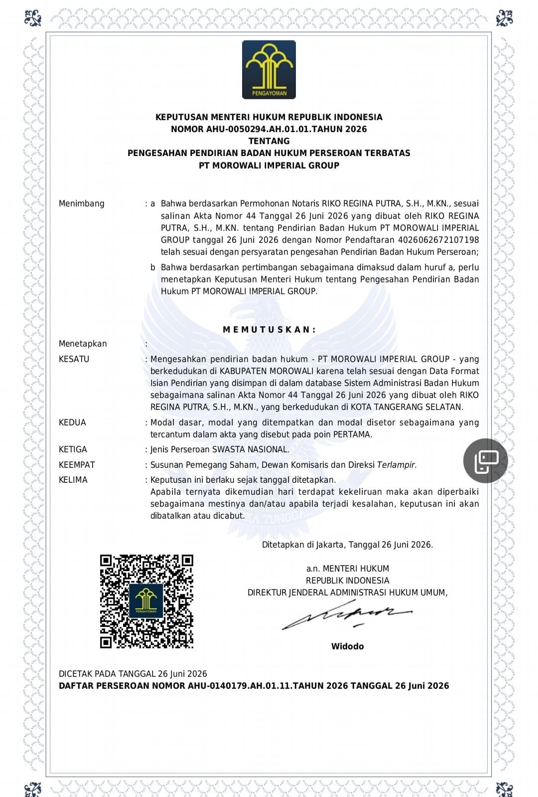 Dokumen Legalitas Perusahaan